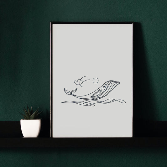 Whale Digital Decor